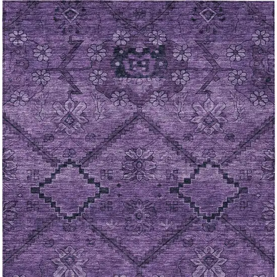 Eggplant Purple And Plum Floral Washable Indoor Outdoor Area Rug Photo 7