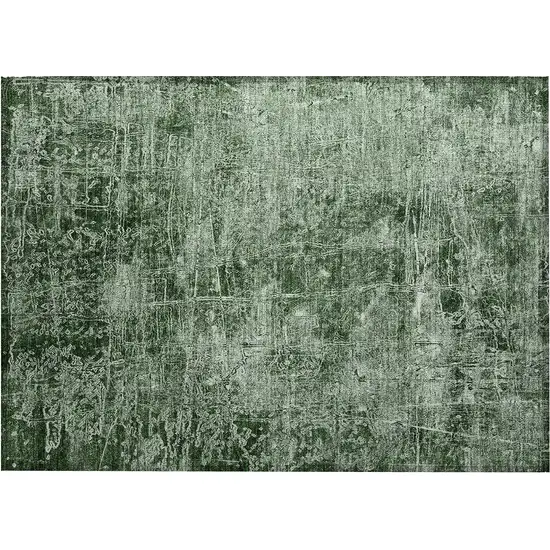 Emerald Abstract Washable Non Skid Indoor Outdoor Area Rug Photo 2