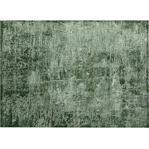 Photo of Emerald Abstract Washable Non Skid Indoor Outdoor Area Rug