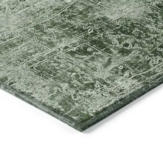 Emerald Abstract Washable Non Skid Indoor Outdoor Area Rug Photo 7