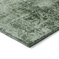 Photo of Emerald Abstract Washable Non Skid Indoor Outdoor Area Rug