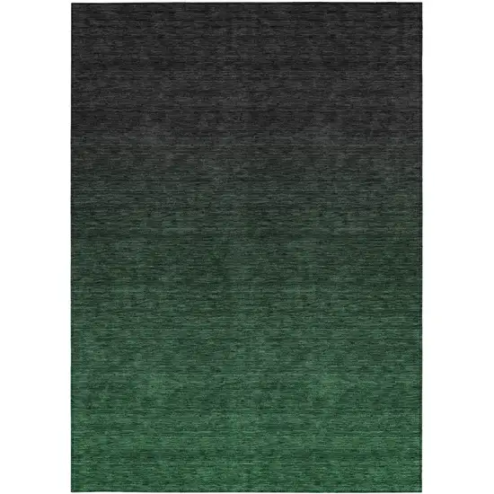 Emerald And Charcoal Abstract Washable Indoor Outdoor Area Rug Photo 4