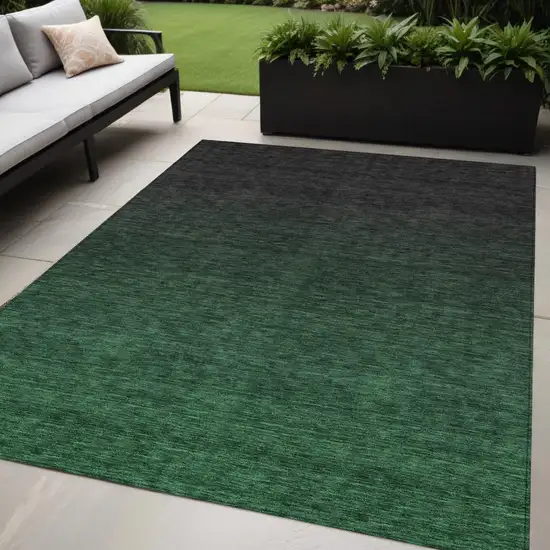 Emerald And Charcoal Abstract Washable Indoor Outdoor Area Rug Photo 2