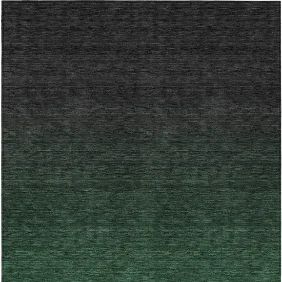 Emerald And Charcoal Abstract Washable Indoor Outdoor Area Rug Photo 6