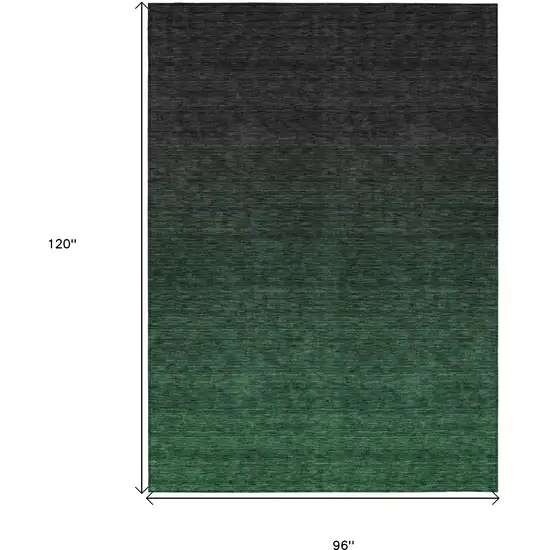 Emerald And Charcoal Abstract Washable Indoor Outdoor Area Rug Photo 3