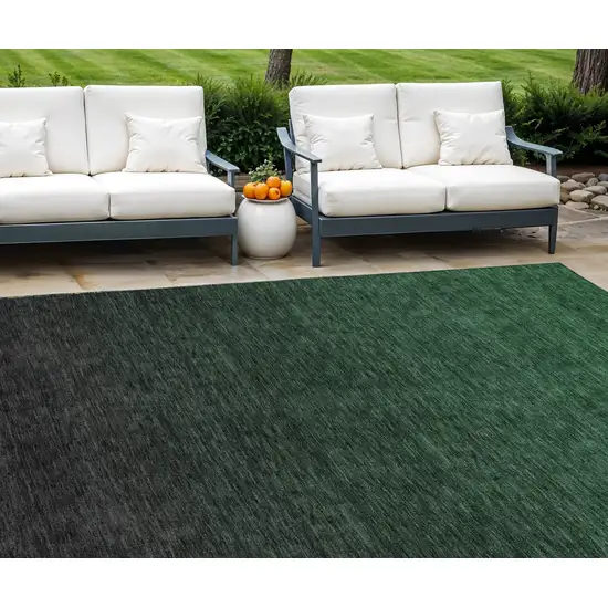 Emerald And Charcoal Abstract Washable Indoor Outdoor Area Rug Photo 1