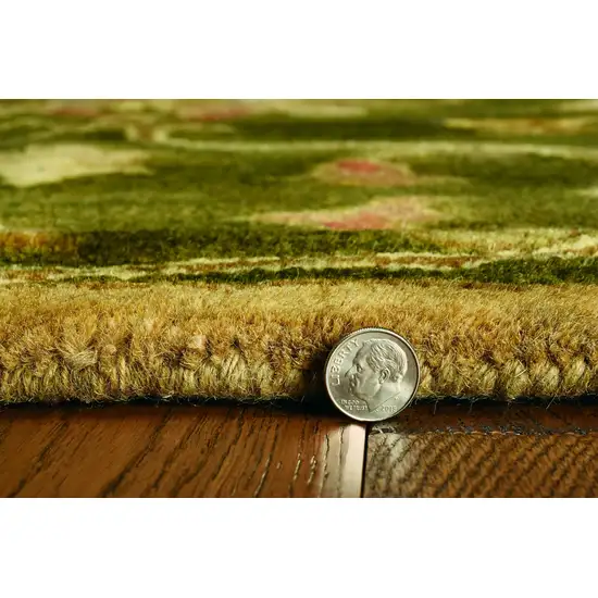 Emerald Green Hand Tufted Traditional Floral Indoor Area Rug Photo 7