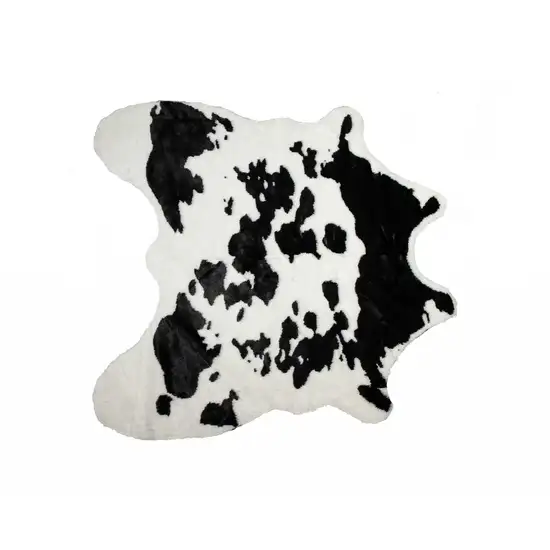 Faux Cow Hide Black And White Area Rug Photo 1