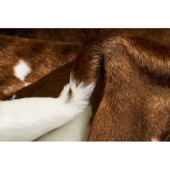 Faux Cow Hide Brown And White Area Rug Photo 2