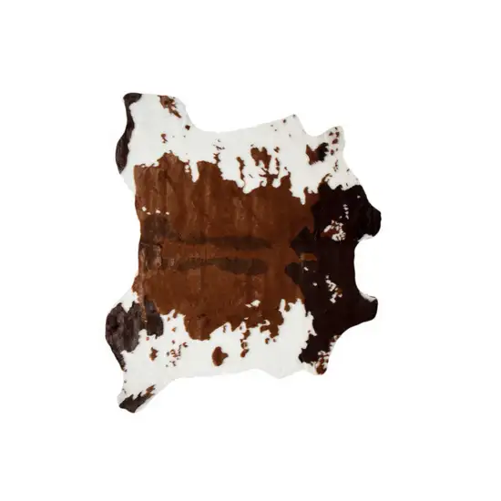 Faux Cow Hide Brown And White Area Rug Photo 1