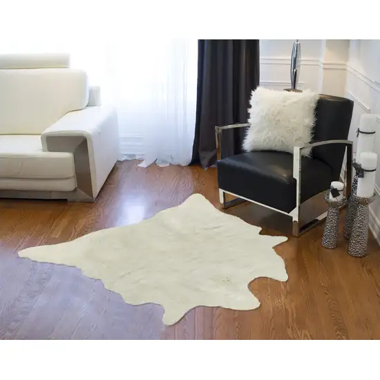 Faux Cowhide Rug   - Off White Photo 3