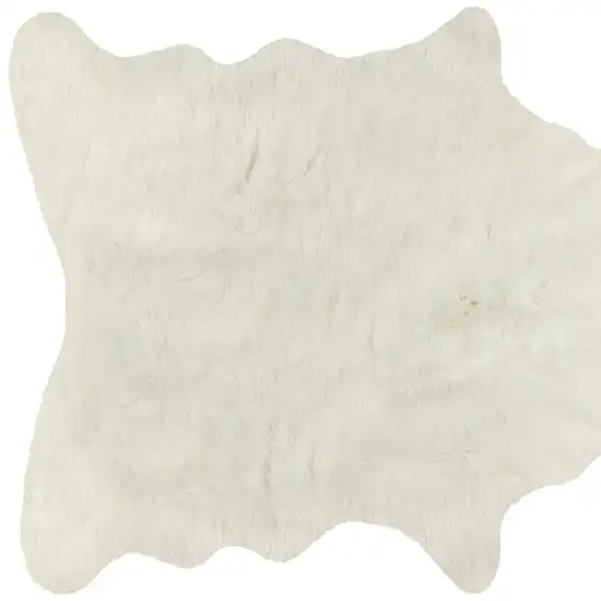 Off White Faux Cowhide Animal Print Cowhide Area Rug Photo 4