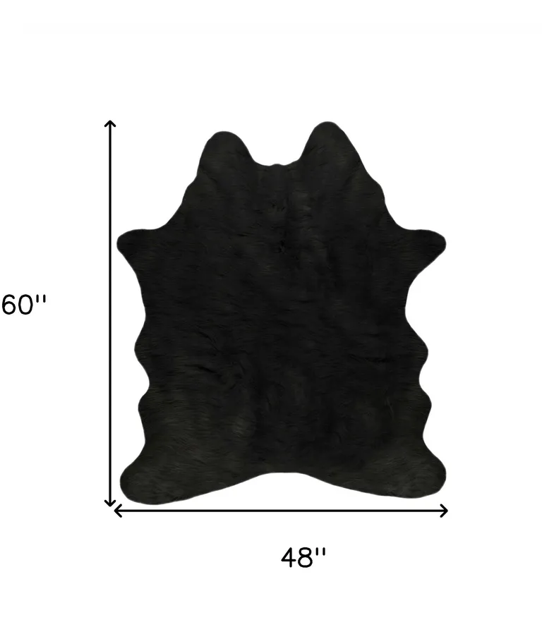 Faux Cowhide Rug 4 x 5  - Black Photo 3