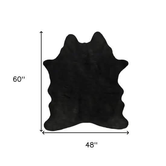 Faux Cowhide Rug 4 x 5  - Black Photo 3