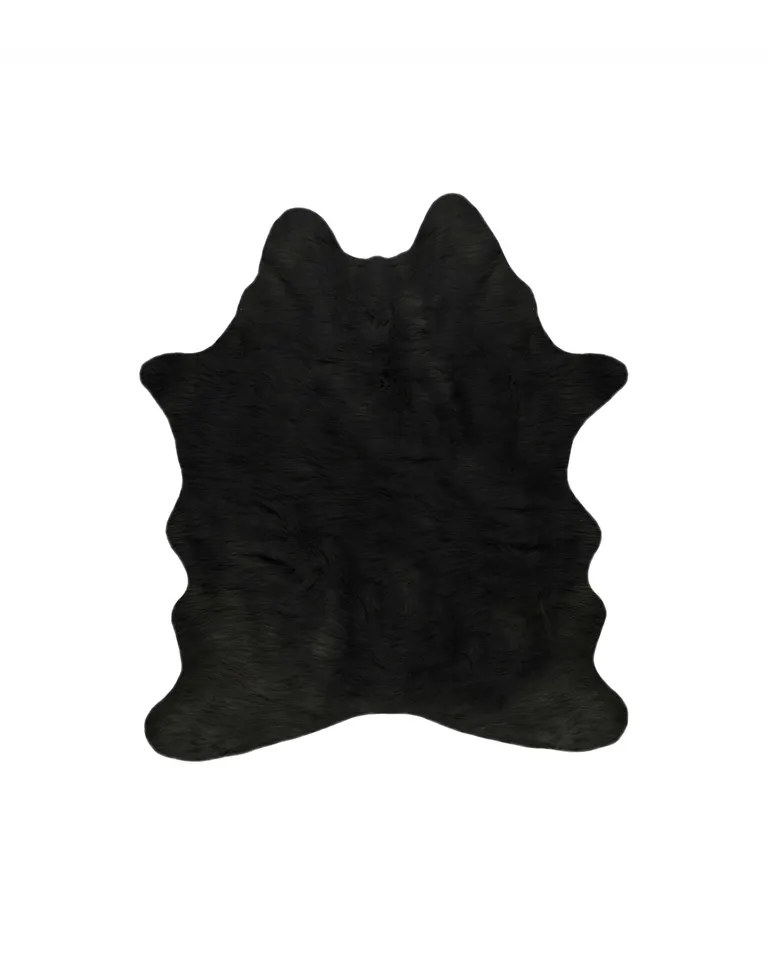 Faux Cowhide Rug 4 x 5  - Black Photo 1