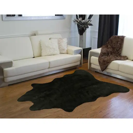 Faux Cowhide Rug 5 x 7  - Black Photo 3