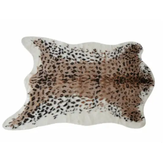 Faux Leopard Hide Black Brown And White Area Rug Photo 1