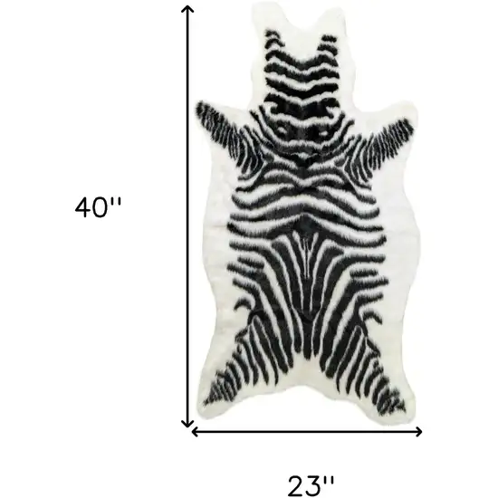 Black and White Zebra Print Area Rug Photo 5