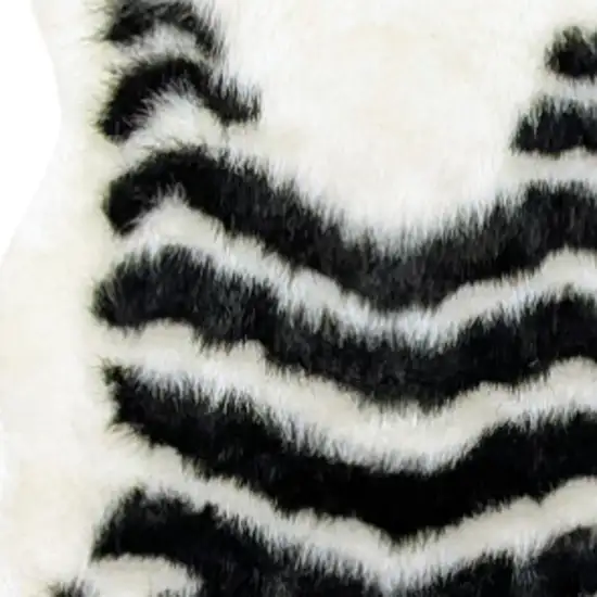 Black and White Zebra Print Area Rug Photo 3