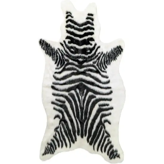 Black and White Zebra Print Area Rug Photo 1