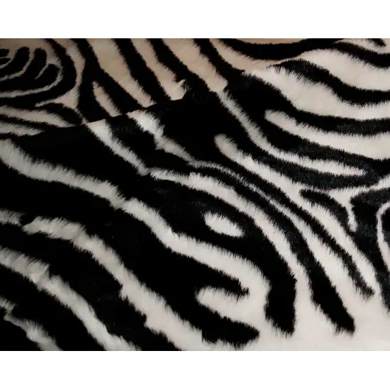 Faux Zebra Hide Black And White Area Rug Photo 1