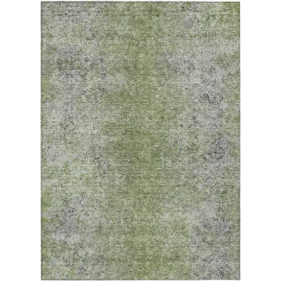 Fern Green Artichoke Green And Ivory Oriental Washable Indoor Outdoor Area Rug Photo 2