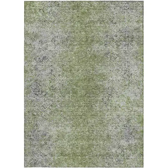 Fern Green Artichoke Green And Ivory Oriental Washable Indoor Outdoor Area Rug Photo 6