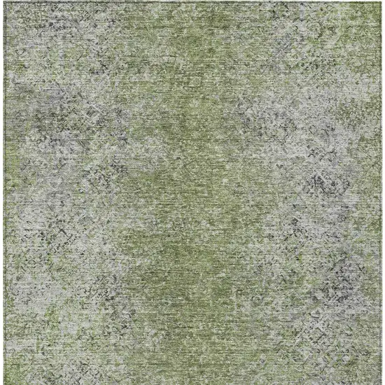 Fern Green Artichoke Green And Ivory Oriental Washable Indoor Outdoor Area Rug Photo 7