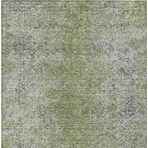 Photo of Fern Green Artichoke Green And Ivory Oriental Washable Indoor Outdoor Area Rug