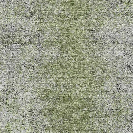 Fern Green Artichoke Green And Ivory Oriental Washable Indoor Outdoor Area Rug Photo 6