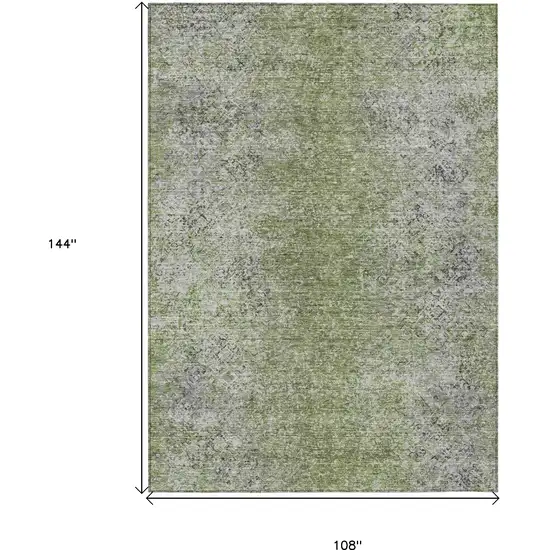 Fern Green Artichoke Green And Ivory Oriental Washable Indoor Outdoor Area Rug Photo 3