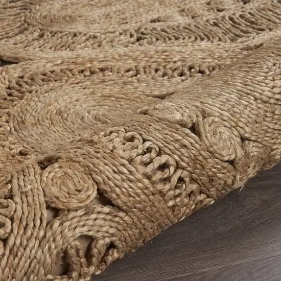 Floral Doily Natural Jute Area Rug Photo 5