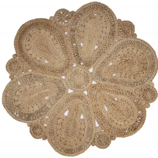 Floral Doily Natural Jute Area Rug Photo 9