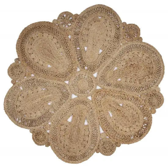 Floral Doily Natural Jute Area Rug Photo 1