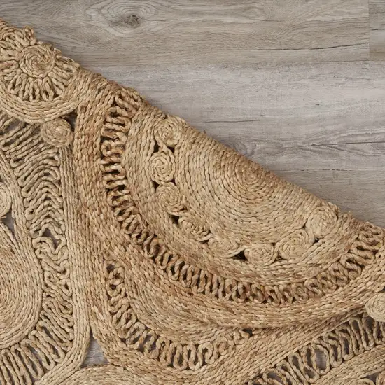 Floral Doily Natural Jute Area Rug Photo 4