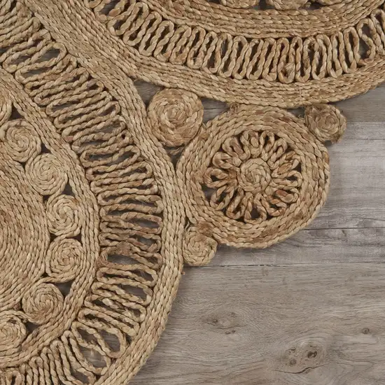 Floral Doily Natural Jute Area Rug Photo 6