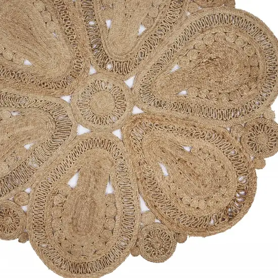 Floral Doily Natural Jute Area Rug Photo 9