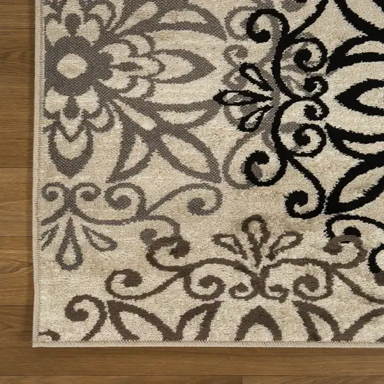 Floral Medallion Stain Resistant Area Rug Photo 4