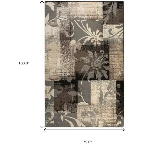 Floral Power Loom Distressed Stain Resistant Area Rug Photo 8