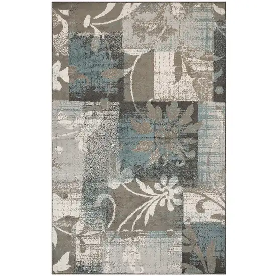 Floral Power Loom Distressed Stain Resistant Area Rug Photo 1