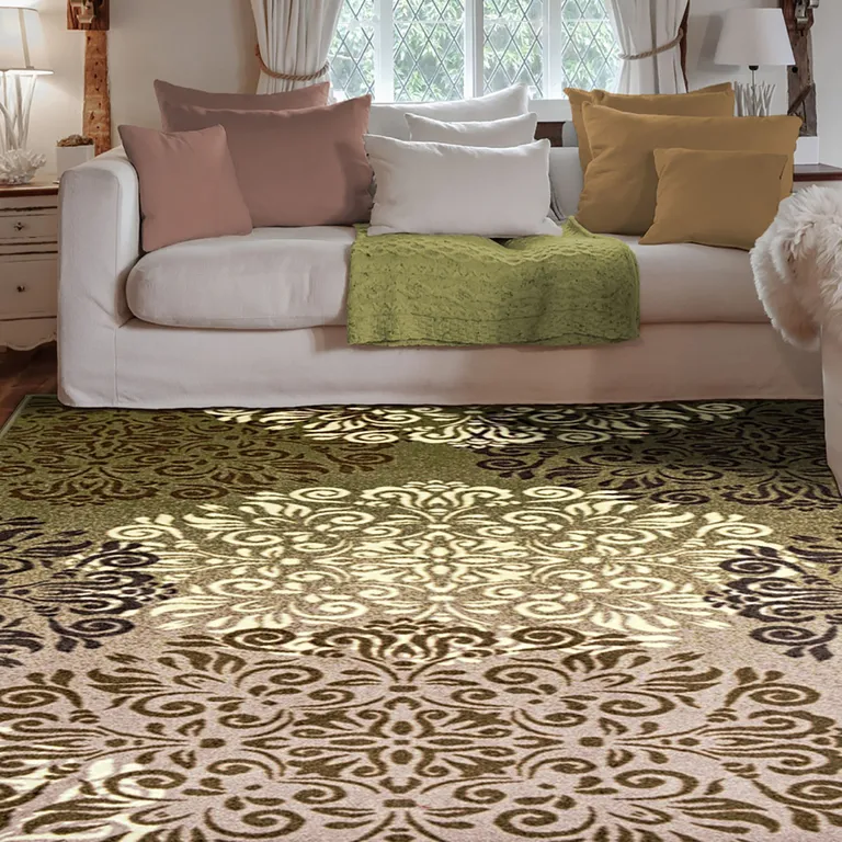 Floral Power Loom Non Skid Area Rug Photo 5