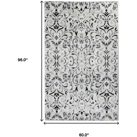 Floral Vines Power Loom Stain Resistant Area Rug Photo 8