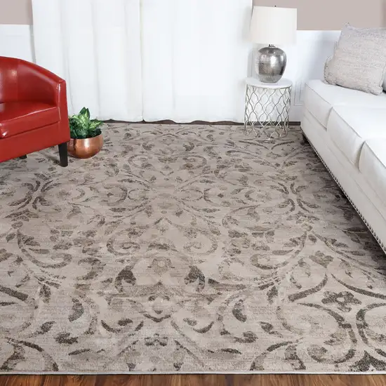 Floral Vines Power Loom Stain Resistant Area Rug Photo 2