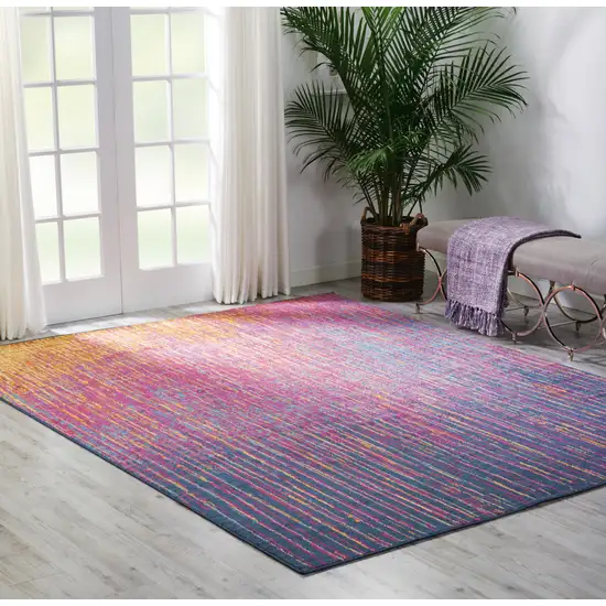 Fuchsia Abstract Power Loom Area Rug Photo 4