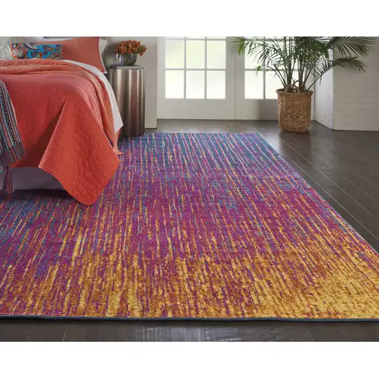 Fuchsia Abstract Power Loom Area Rug Photo 7