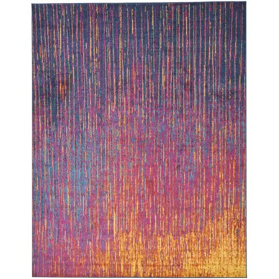 Fuchsia Abstract Power Loom Area Rug Photo 1