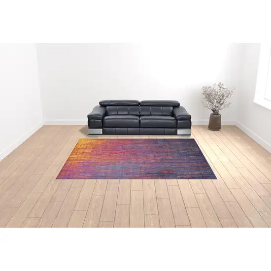 Fuchsia Abstract Power Loom Area Rug Photo 2