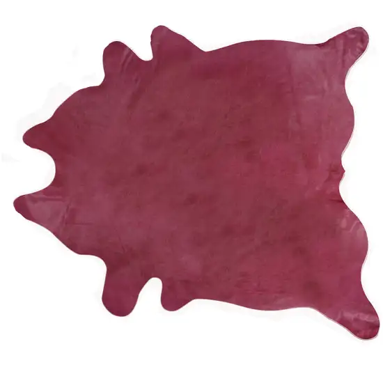 Fuchsia Cowhide Hand Knotted Area Rug Photo 3