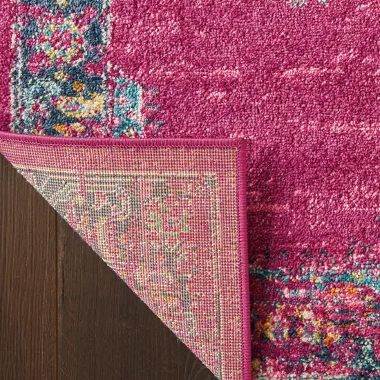 Fuchsia Floral Power Loom Area Rug Photo 7