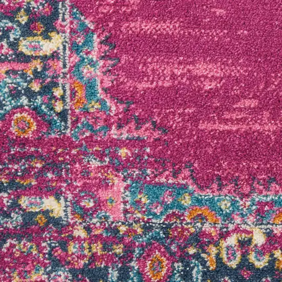 Fuchsia Floral Power Loom Area Rug Photo 3